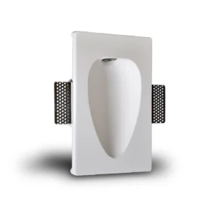 Wall-Recessed Drop-Shaped Lighting Fixture