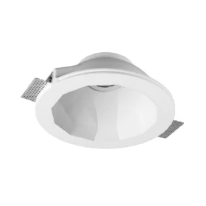 Trimless Recessed Downlight – Faceted Round Gypsum Design