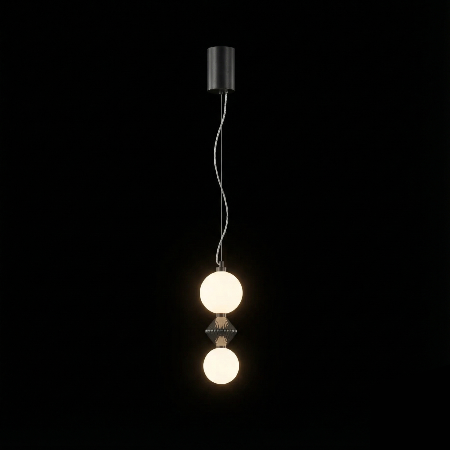 Modern Double Globe Pendant Light - Image 2