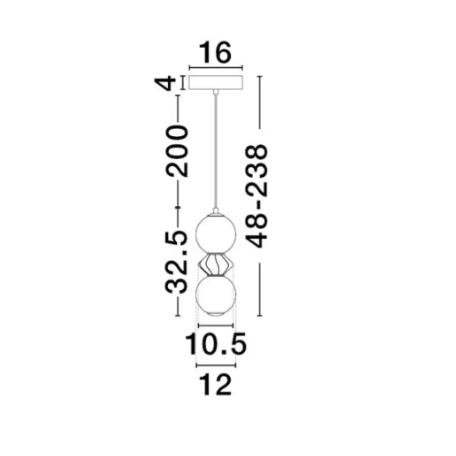 Modern Double Globe Pendant Light - Image 3