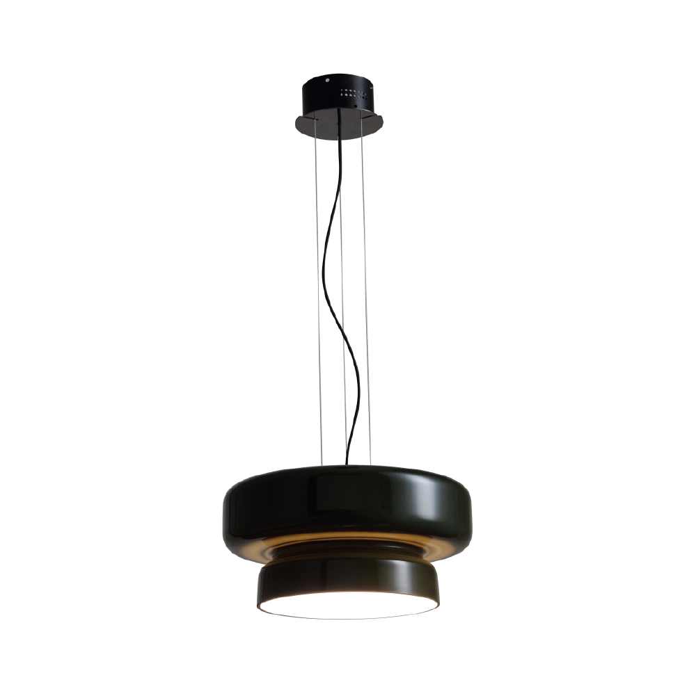 Modern Amber Glass Pendant Light - Image 2