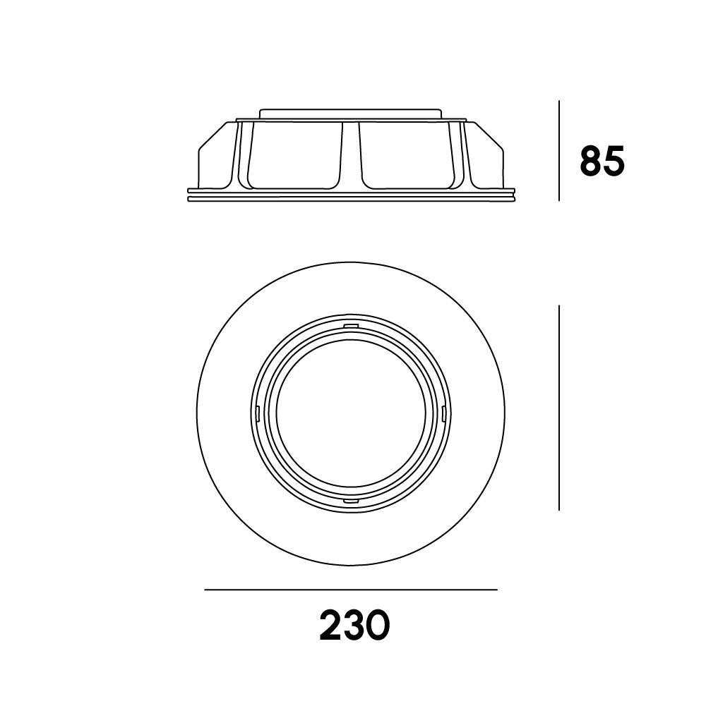 Round Adjustable Recessed Gypsum Ceiling Light Fixture - Image 3