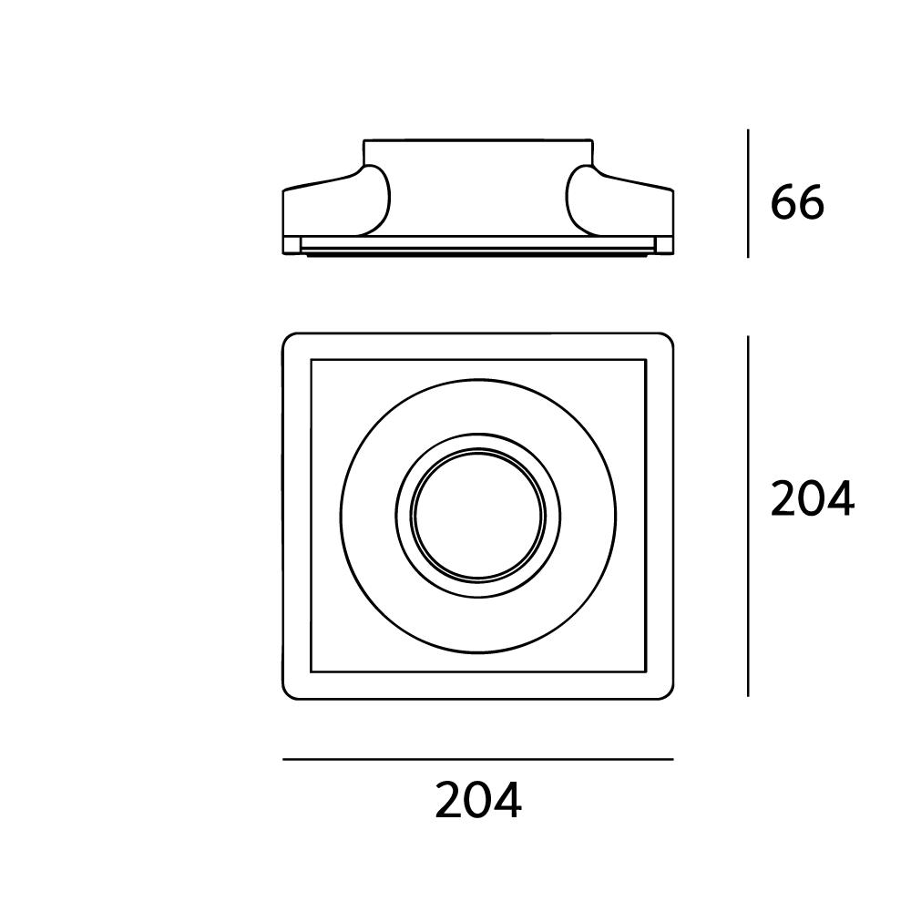 Square Adjustable Gypsum Light Fixture - Image 3